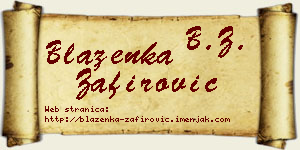 Blaženka Zafirović vizit kartica